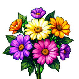 Papel de parede floral — sprite pixel art 256×256