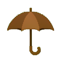 Walnuss-Regenschirmständer — 256×256 Pixel-Art-Sprite