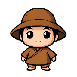 Wandering Monk — 256×256 pixel art sprite