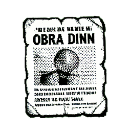 Wanted Poster (1-Bit) - 256x256 pixel art sprite