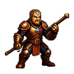 Kriegstrommelspieler — 256×256 Pixel-Art-Sprite