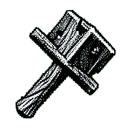 War Hammer (1-Bit) - 256x256 pixel art sprite
