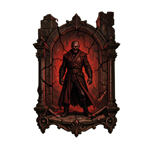 Kriegszerstörte Ruinen — 512×512 Pixel-Art-Sprite