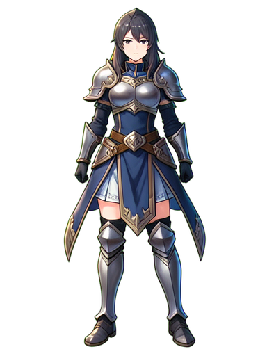 Héroïne Bouclier Guerrière — sprite pixel art 384×512