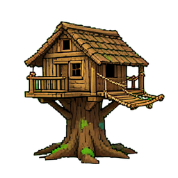 Pico del nido de cuervo de la torre — sprite pixel art 256×256
