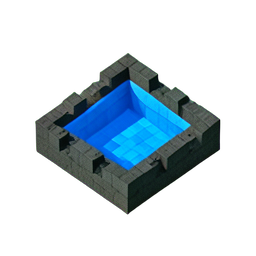 水深 (Voxel) — 256×256 ピクセルアートスプライト