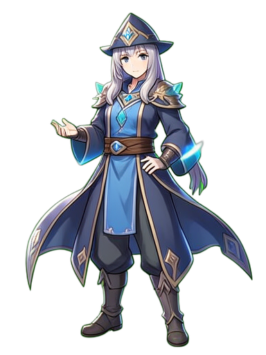 Mago del Agua Sabio del Océano — sprite pixel art 384×512