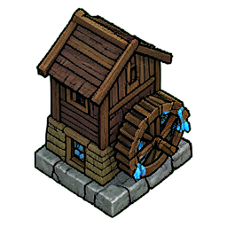 Wassermühle (16-Bit) — 256×256 Pixel-Art-Sprite