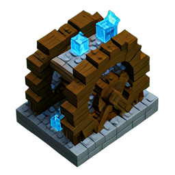 물레 (Voxel) — 256×256 픽셀 아트 스프라이트