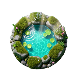 Lago d'água (HD-2D) — sprite pixel art 256×256