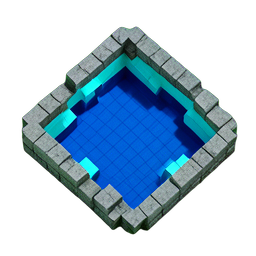 Water Pond (Voxel) - 256x256 pixel art sprite