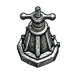 Bomba de agua (1-bit) — sprite pixel art 256×256