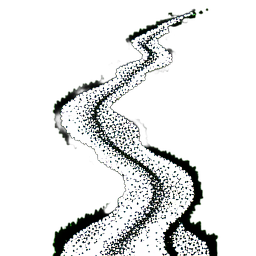 Water River (1-Bit) - 256x256 pixel art sprite