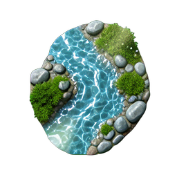 Rivière d'eau (HD-2D) — sprite pixel art 256×256