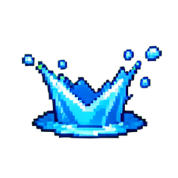 Wasserspritzer — 256×256 Pixel-Art-Sprite