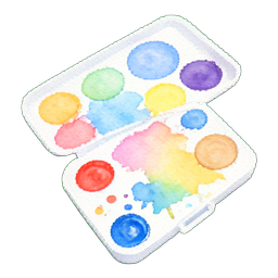 水彩画调色板 — 256×256 像素游戏素材