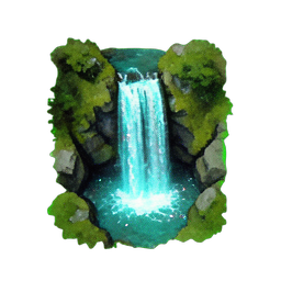 Waterfall (Atmospheric) - 256x256 pixel art sprite