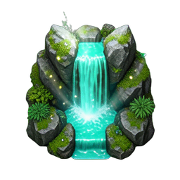 Wasserfall (HD-2D) — 256×256 Pixel-Art-Sprite