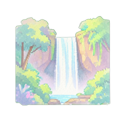 Wasserfall-Dschungel (Filmisch) — 256×256 Pixel-Art-Sprite
