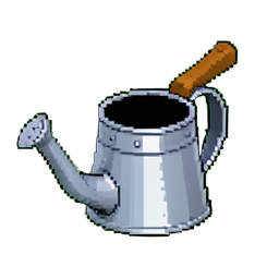 Regador de metal — sprite pixel art 256×256