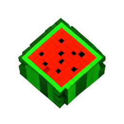 Watermelon (Voxel) - 256x256 pixel art sprite