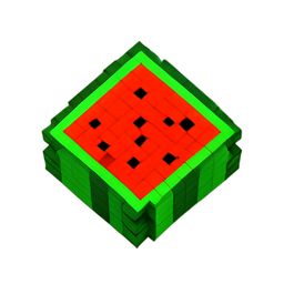 西瓜 (体素) — 256×256 像素游戏素材