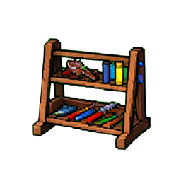 Waffenregal — 256×256 Pixel-Art-Sprite