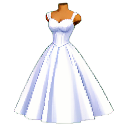 Vestido de novia blanco — sprite pixel art 256×256