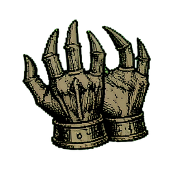 Gants de griffe de loup — sprite pixel art 256×256