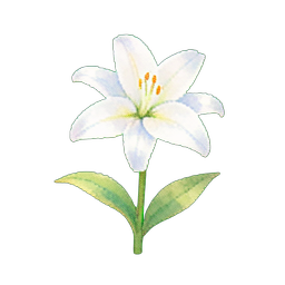 زنبق أبيض — رسم بكسل 256×256