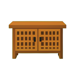 Mesa de consola de vime — sprite pixel art 256×256