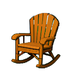 Rattan-Schaukelstuhl — 256×256 Pixel-Art-Sprite