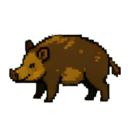 Wild Boar (16-Bit) - 256x256 pixel art sprite