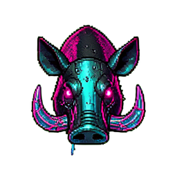 Wild Boar (Cyberpunk) - 256x256 pixel art sprite