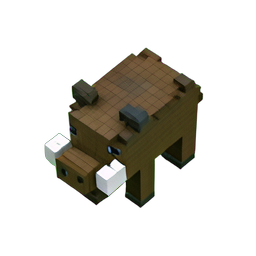 Wild Boar (Voxel) - 256x256 pixel art sprite