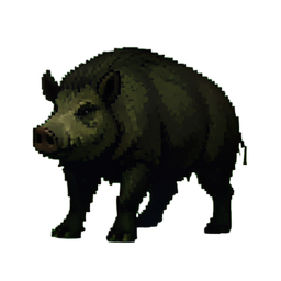Wildschwein-Chef — 256×256 Pixel-Art-Sprite