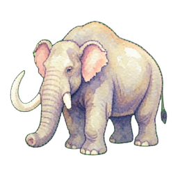 Wilder Mammut — 256×256 Pixel-Art-Sprite