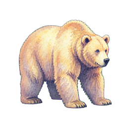 Wilder Braunbär — 256×256 Pixel-Art-Sprite