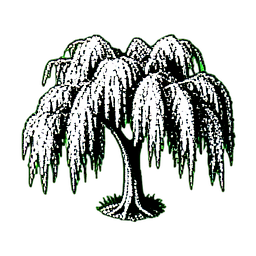 Willow Tree (1-Bit) - 256x256 pixel art sprite