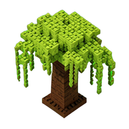 Willow Tree (Voxel) - 256x256 pixel art sprite
