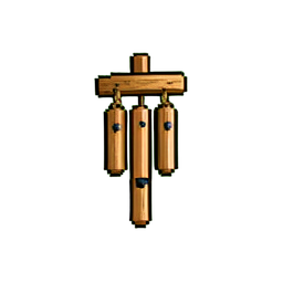 Carillon en bois — sprite pixel art 256×256