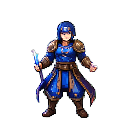 Elementalista del viento — sprite pixel art 256×256