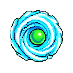 風の精霊 (16bit) — 256×256 ピクセルアートスプライト
