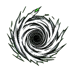 風の精霊 (1bit) — 256×256 ピクセルアートスプライト