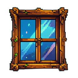 Fensterrahmen Fantasy — 256×256 Pixel-Art-Sprite