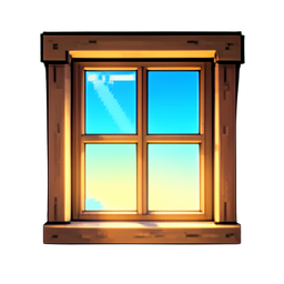 Moldura da janela clara — sprite pixel art 256×256