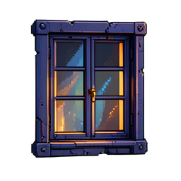 Fensterrahmen Sci-Fi — 256×256 Pixel-Art-Sprite