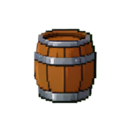 Barril de vino — sprite pixel art 256×256