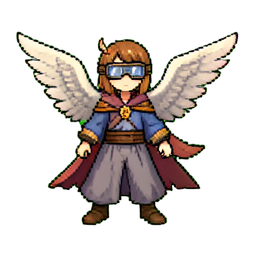 Lunettes du cavalier ailé — sprite pixel art 256×256