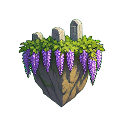 Enredaderas de Wisteria (Cinemático) — sprite pixel art 256×256